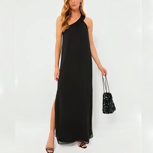 Nwt Pomander Place - L -  Black Soleil One Shoulder Gown Tuckernuck